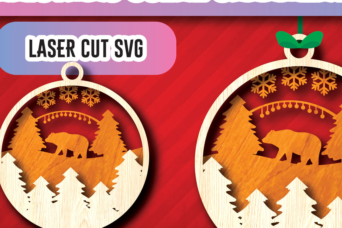 Σετ των 3 Intra απο ξύλο plywood 3mm-4mm πάχος Χριστουγεννιάτικα στολίδια σκηνής με λέιζερ Δίασταση 8x8 cm INTRAFABR-104800722