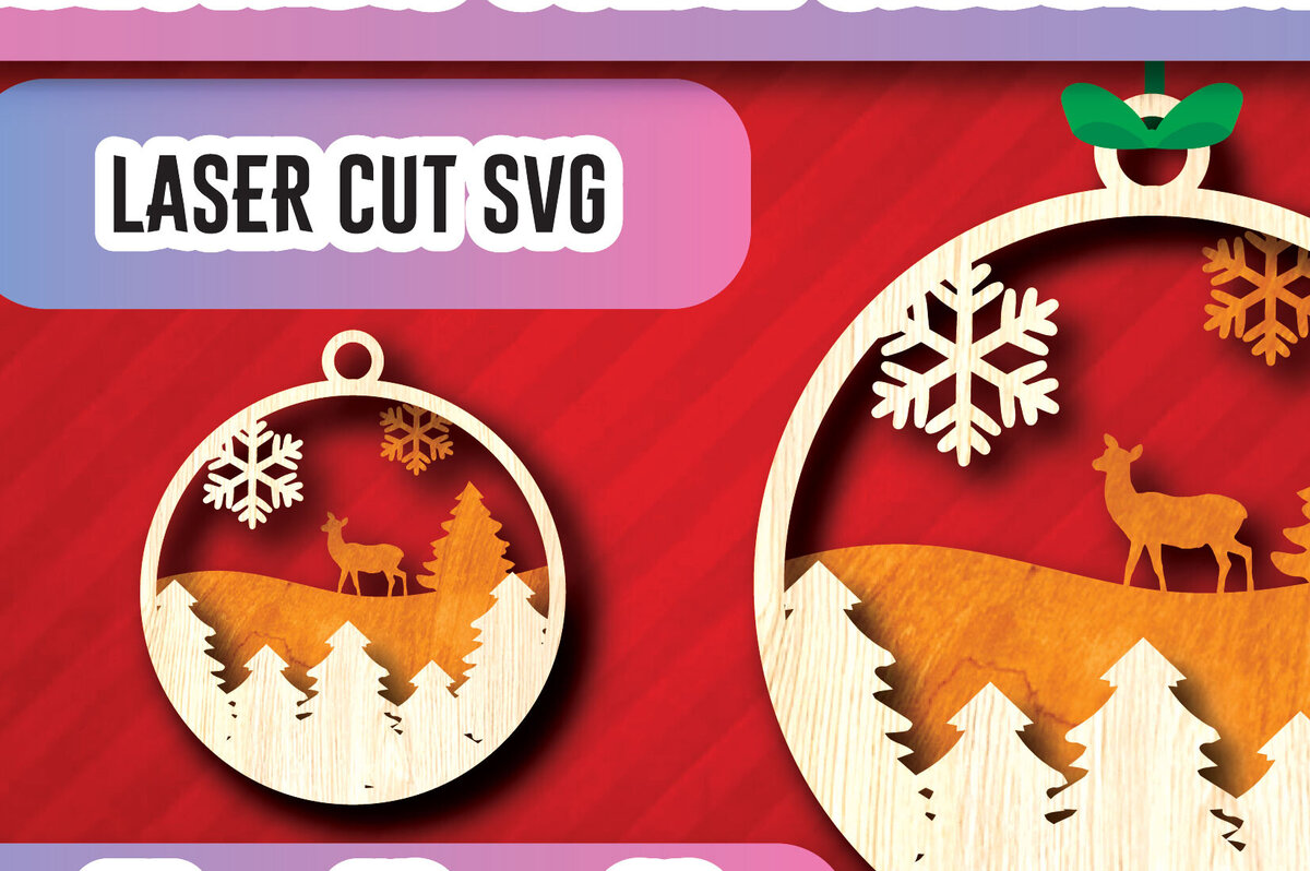 Σετ των 3 Intra απο ξύλο plywood 3mm-4mm πάχος Χριστουγεννιάτικα στολίδια σκηνής με λέιζερ Δίασταση 8x8 cm INTRAFABR-104752331