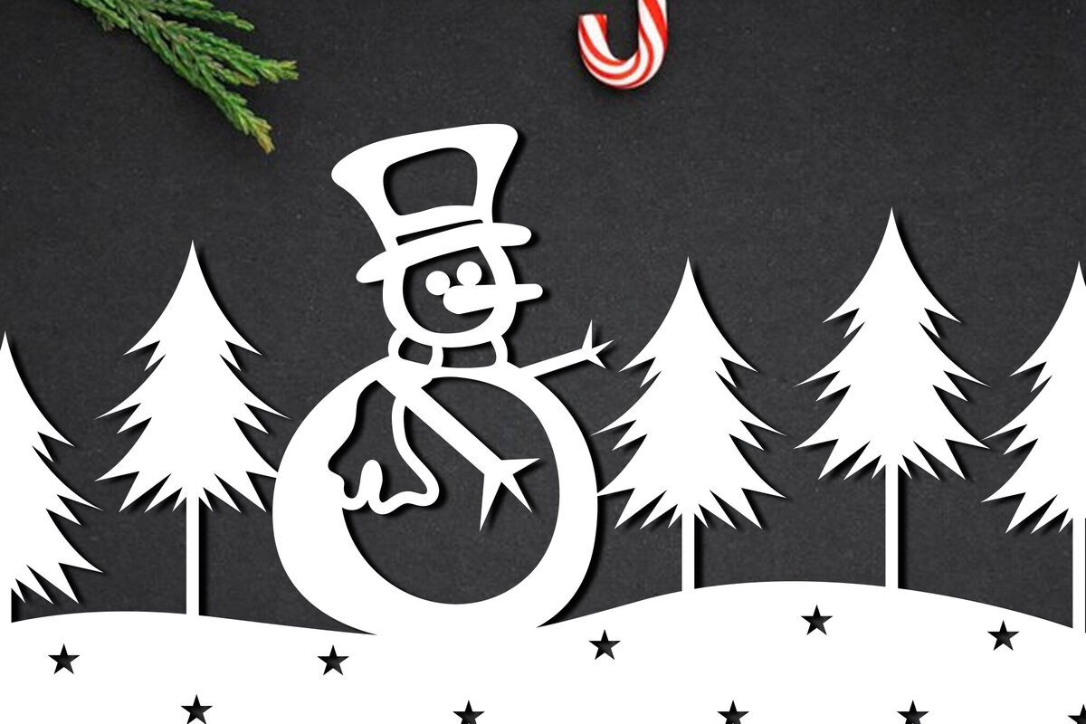 Σετ των 2 Intra απο ξύλο plywood 3mm-4mm πάχος Χριστουγεννιάτικο Σκηνικό Χαρτί Κοπή Δίασταση 15x15 cm INTRAFABR-111784229