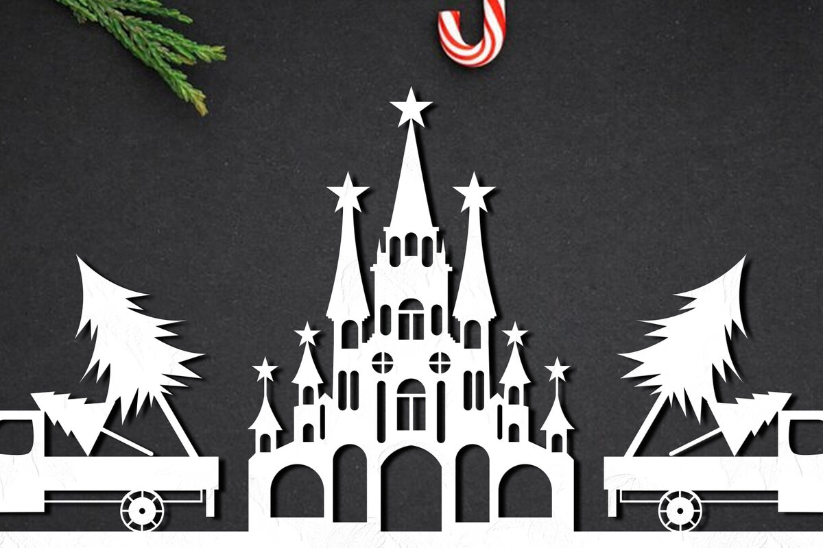 Σετ των 2 Intra απο ξύλο plywood 3mm-4mm πάχος Χριστουγεννιάτικο Σκηνικό Χαρτί Κοπή Δίασταση 15x15 cm INTRAFABR-111784237