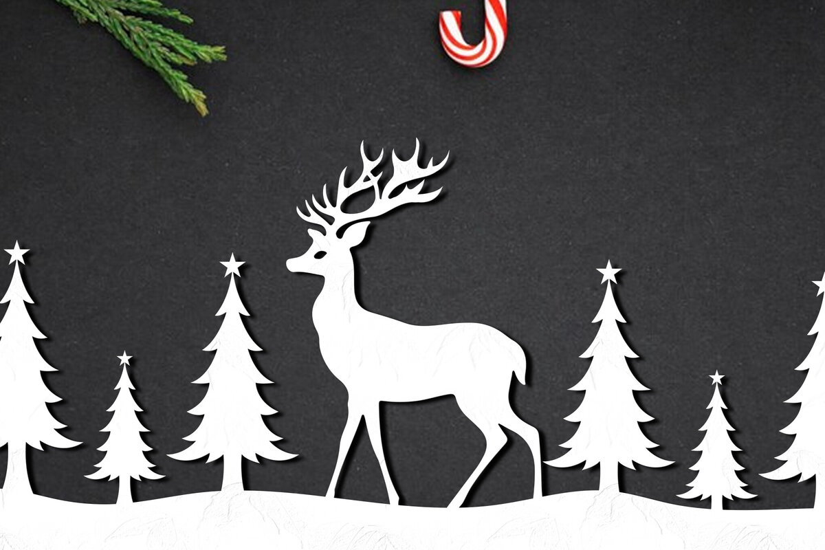 Σετ των 2 Intra απο ξύλο plywood 3mm-4mm πάχος Χριστουγεννιάτικο Σκηνικό Χαρτί Κοπή Δίασταση 15x15 cm INTRAFABR-111784245