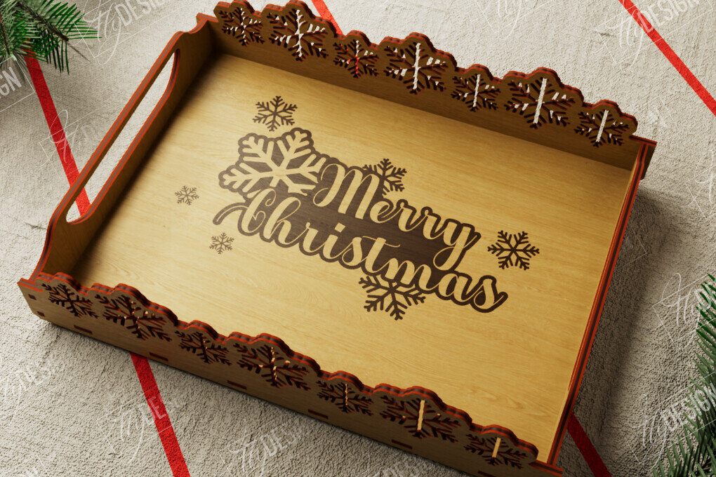 Intra απο ξύλο plywood 3mm-4mm πάχος Πρότυπο Δίσκου σερβιρίσματος Χριστουγέννων | CNC Δίασταση 15x15 cm INTRAFABR-107886815