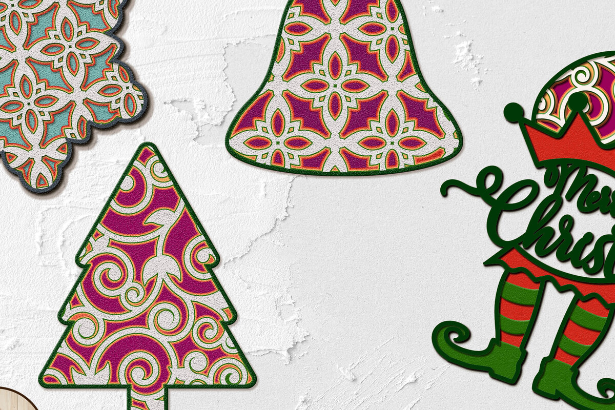 Σετ των 3 Intra απο ξύλο plywood 3mm-4mm πάχος Χριστουγεννιάτικο Διακοσμητικά Στολίδια Δίασταση 5x3 cm INTRAFABR-108625338