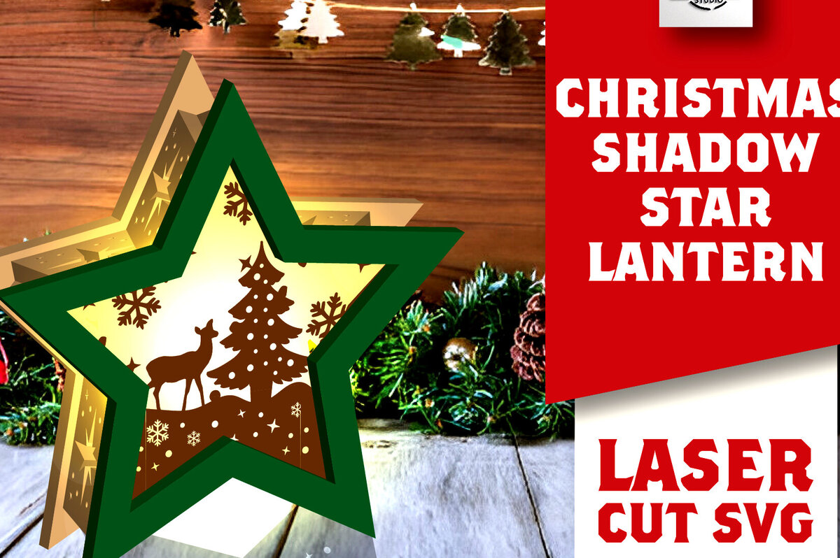 Σετ των 2 Intra απο ξύλο plywood 3mm-4mm πάχος Χριστουγεννιάτικο φανάρι σκιών με λέιζερ Δίασταση 15x15 cm INTRAFABR-109161352