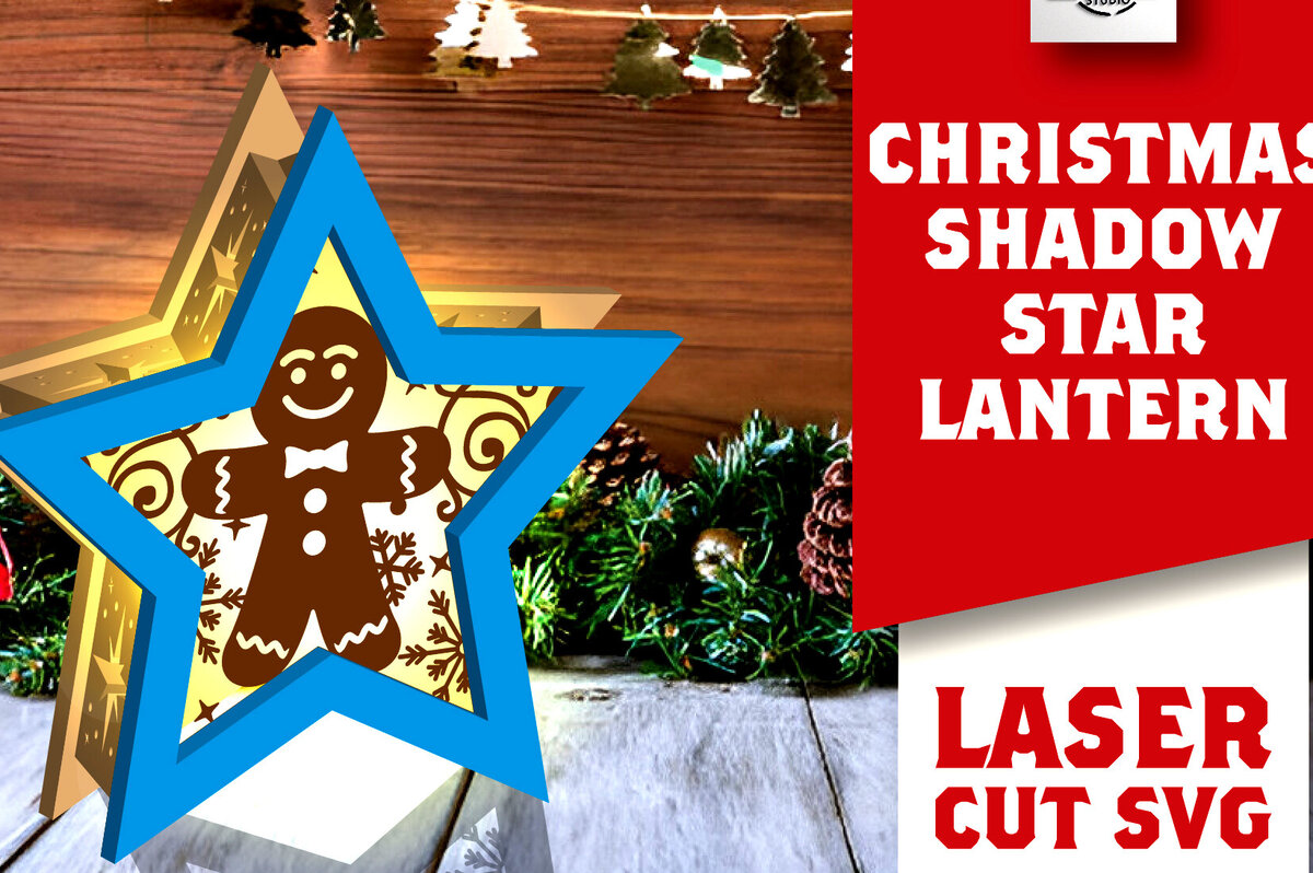 Σετ των 2 Intra απο ξύλο plywood 3mm-4mm πάχος Χριστουγεννιάτικο φανάρι σκιών με λέιζερ Δίασταση 15x15 cm INTRAFABR-109161416