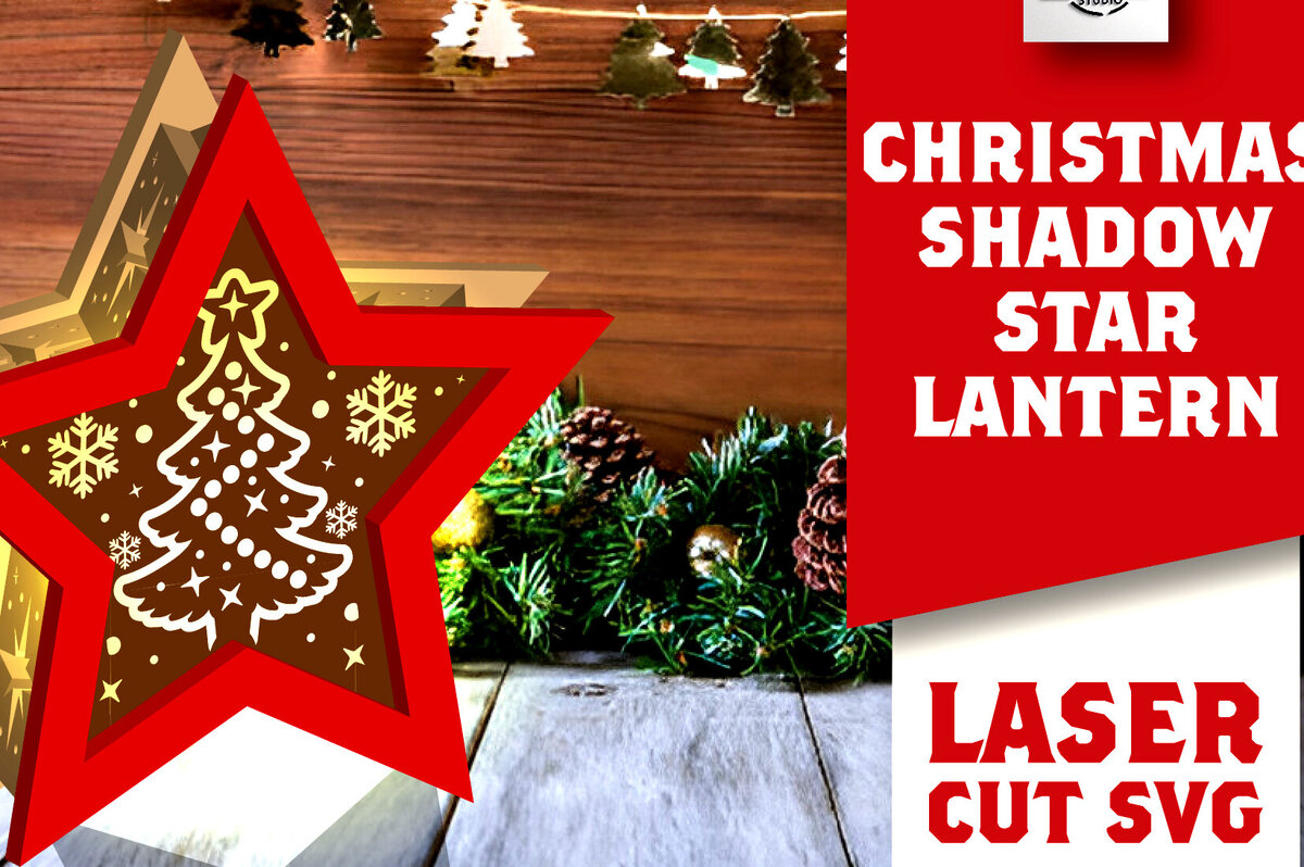 Σετ των 2 Intra απο ξύλο plywood 3mm-4mm πάχος Χριστουγεννιάτικο φανάρι σκιών με λέιζερ Δίασταση 15x15 cm INTRAFABR-109161318