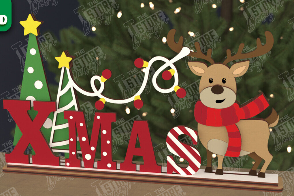 Σετ των 3 Intra απο ξύλο plywood 3mm-4mm πάχος Χριστουγεννιάτικη πινακίδα |Εορταστική διακόσμηση| Ιδέα δώρου Δίασταση 15x15 cm INTRAFABR-107358821