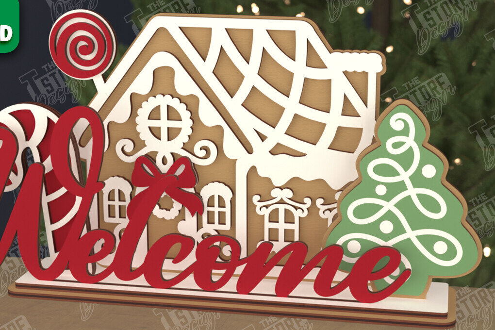 Σετ των 3 Intra απο ξύλο plywood 3mm-4mm πάχος Χριστουγεννιάτικη πινακίδα |Εορταστική διακόσμηση| Ιδέα δώρου Δίασταση 15x15 cm INTRAFABR-107358831