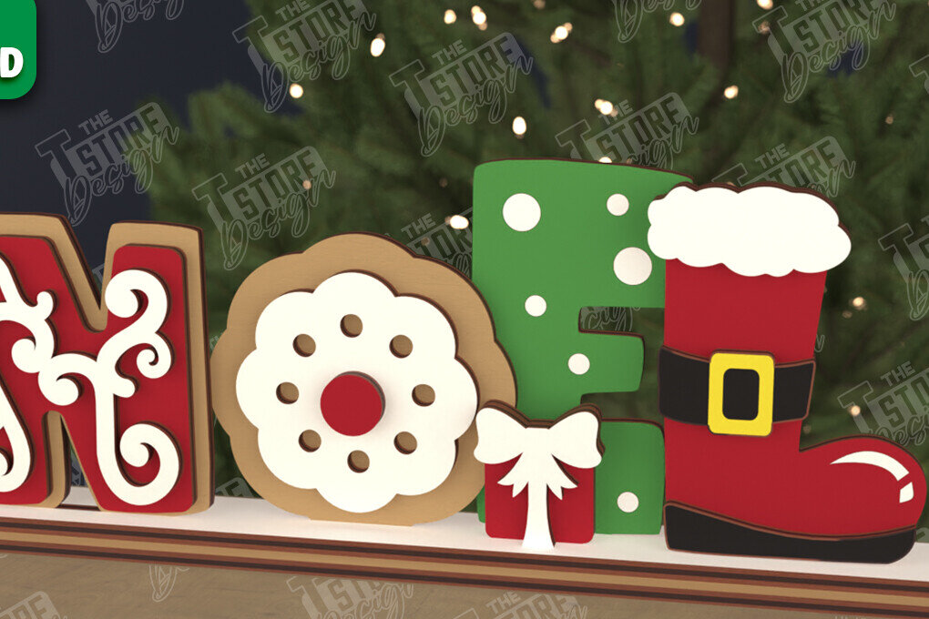 Σετ των 2 Intra απο ξύλο plywood 3mm-4mm πάχος Χριστουγεννιάτικη πινακίδα |Εορταστική διακόσμηση| Ιδέα δώρου Δίασταση 15x15 cm INTRAFABR-107358836