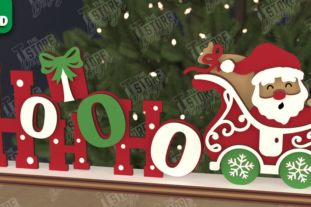 Σετ των 2 Intra απο ξύλο plywood 3mm-4mm πάχος Χριστουγεννιάτικη πινακίδα |Εορταστική διακόσμηση| Ιδέα δώρου Δίασταση 15x15 cm INTRAFABR-107358801