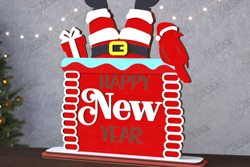 Σετ των 2 Intra απο ξύλο plywood 3mm-4mm πάχος Χριστουγεννιάτικη πινακίδα | Διακοσμήσεις διακοπών Δίασταση 15x15 cm INTRAFABR-111630978