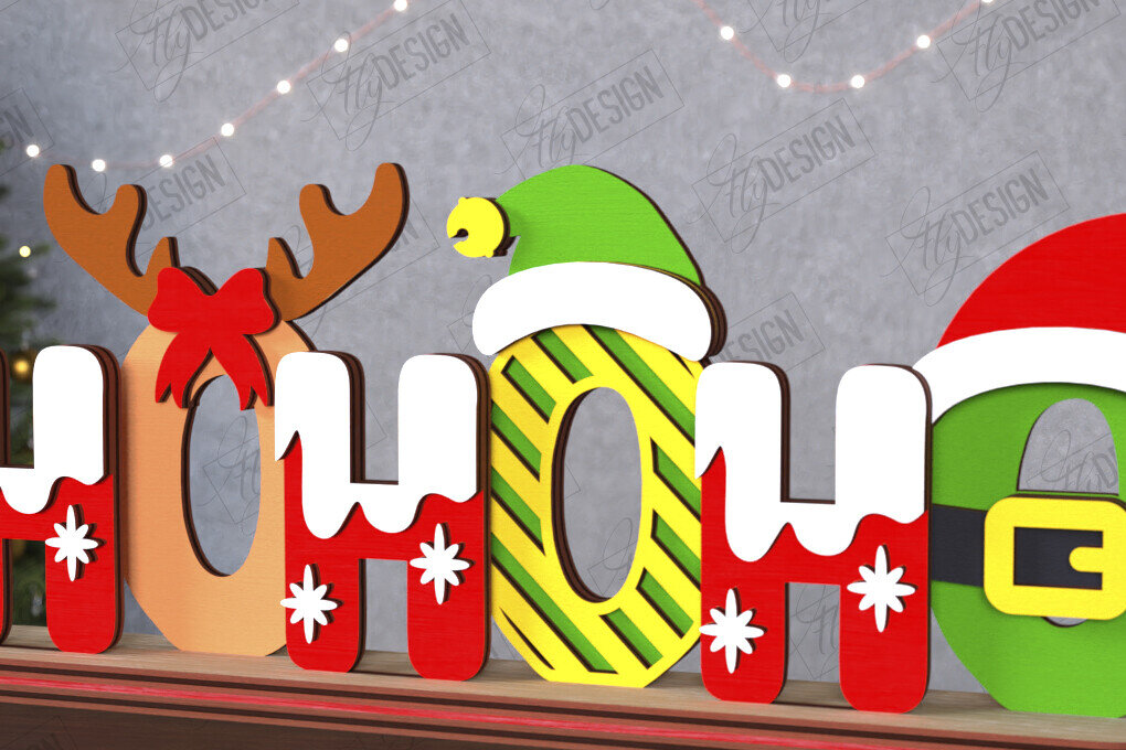 Σετ των 2 Intra απο ξύλο plywood 3mm-4mm πάχος Χριστουγεννιάτικη πινακίδα | Διακοσμήσεις διακοπών Δίασταση 15x15 cm INTRAFABR-111630584