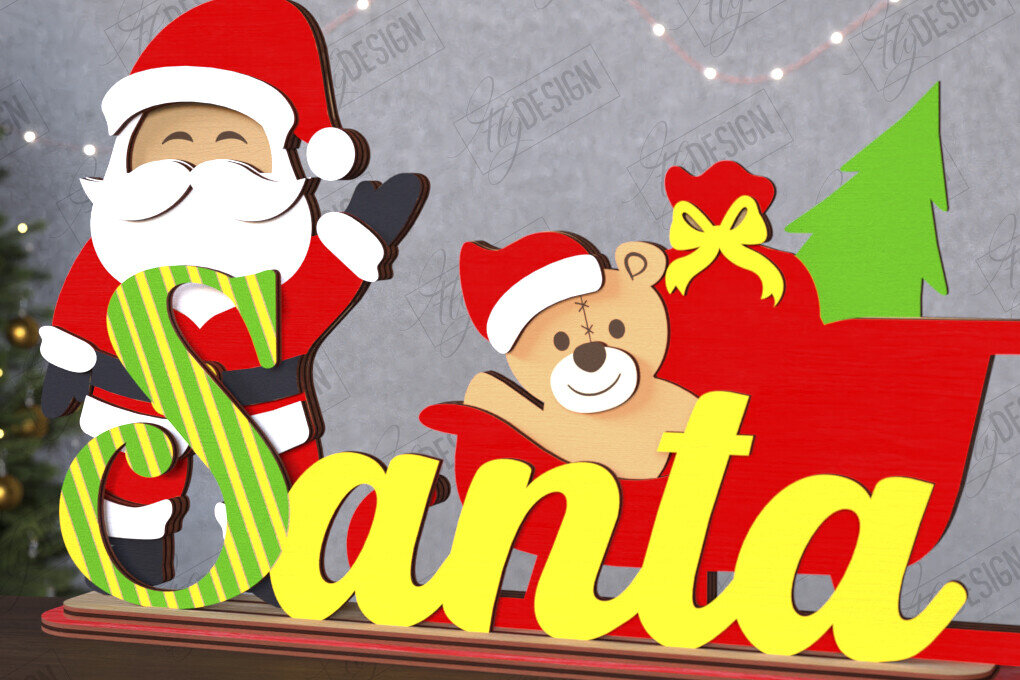 Σετ των 2 Intra απο ξύλο plywood 3mm-4mm πάχος Χριστουγεννιάτικη πινακίδα | Διακοσμήσεις διακοπών Δίασταση 15x15 cm INTRAFABR-111630880