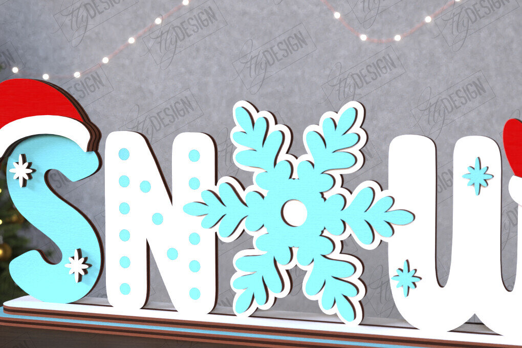 Σετ των 2 Intra απο ξύλο plywood 3mm-4mm πάχος Χριστουγεννιάτικη πινακίδα | Διακοσμήσεις διακοπών Δίασταση 15x15 cm INTRAFABR-111630554