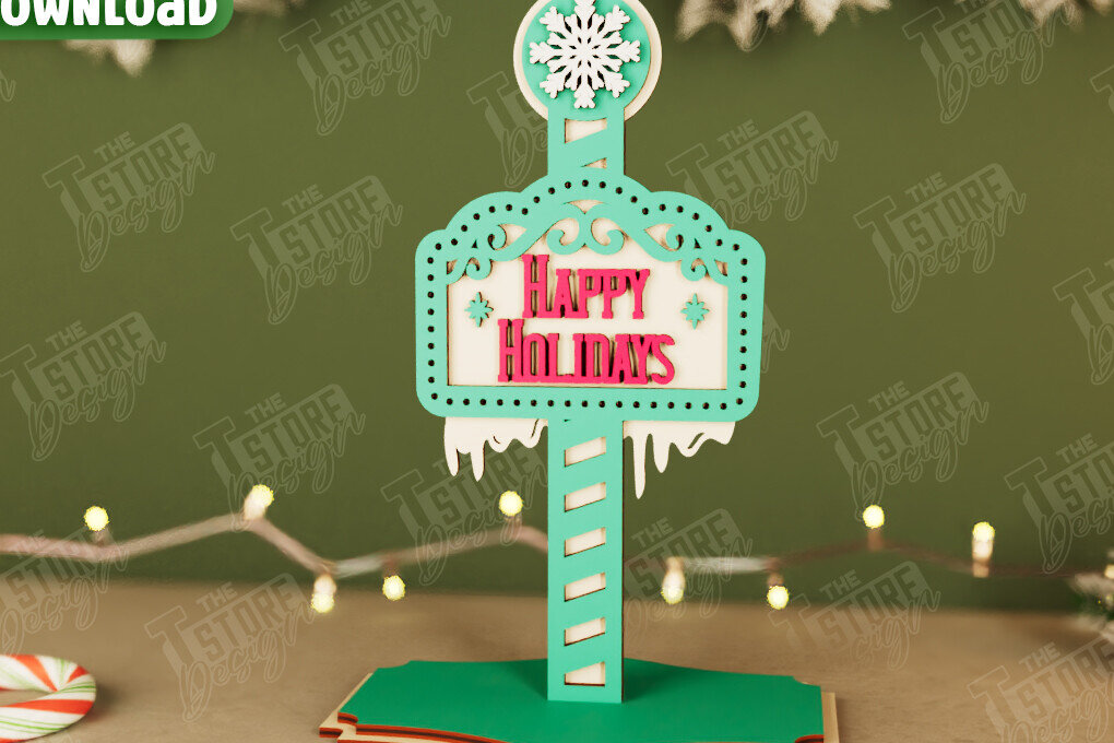 Σετ των 2 Intra απο ξύλο plywood 3mm-4mm πάχος Χριστουγεννιάτικη πινακίδα | Διακοπές | Ιδέα δώρου|CNC Δίασταση 15x15 cm INTRAFABR-107621603