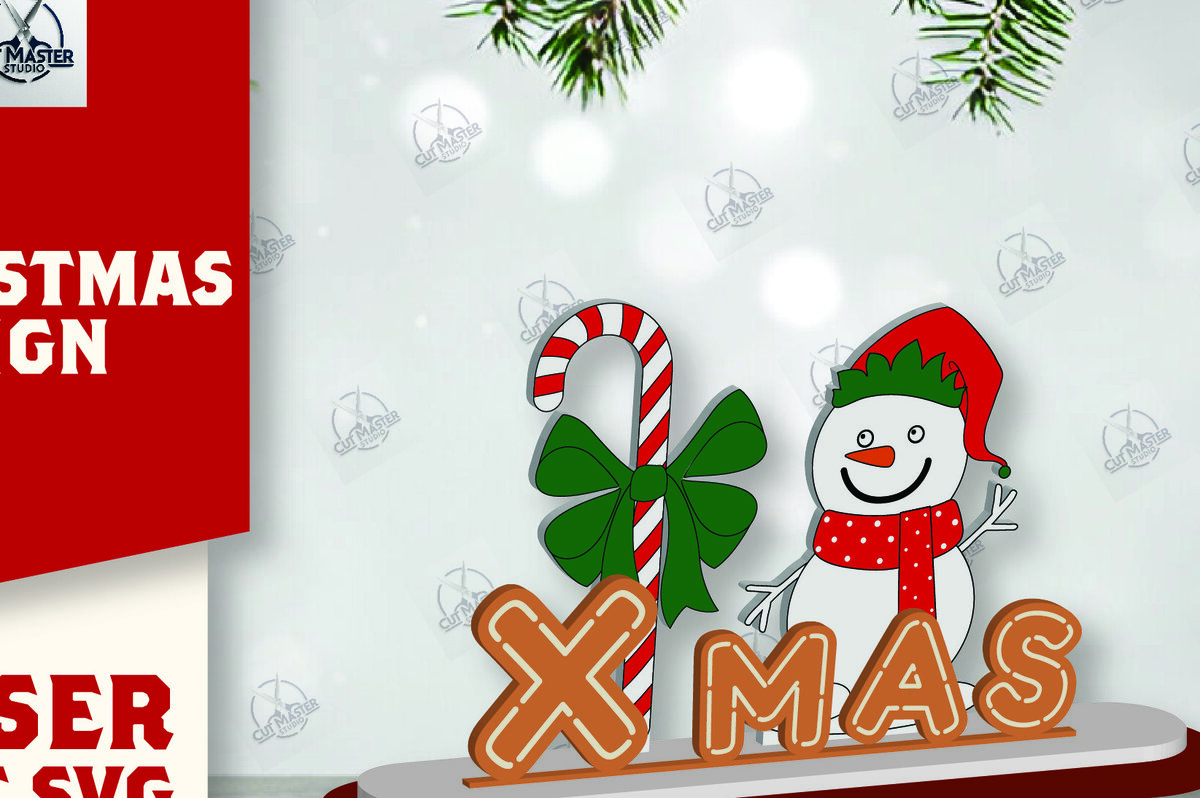 Σετ των 2 Intra απο ξύλο plywood 3mm-4mm πάχος Χριστουγεννιάτικο σημάδι Δίασταση 15x15 cm INTRAFABR-111989657