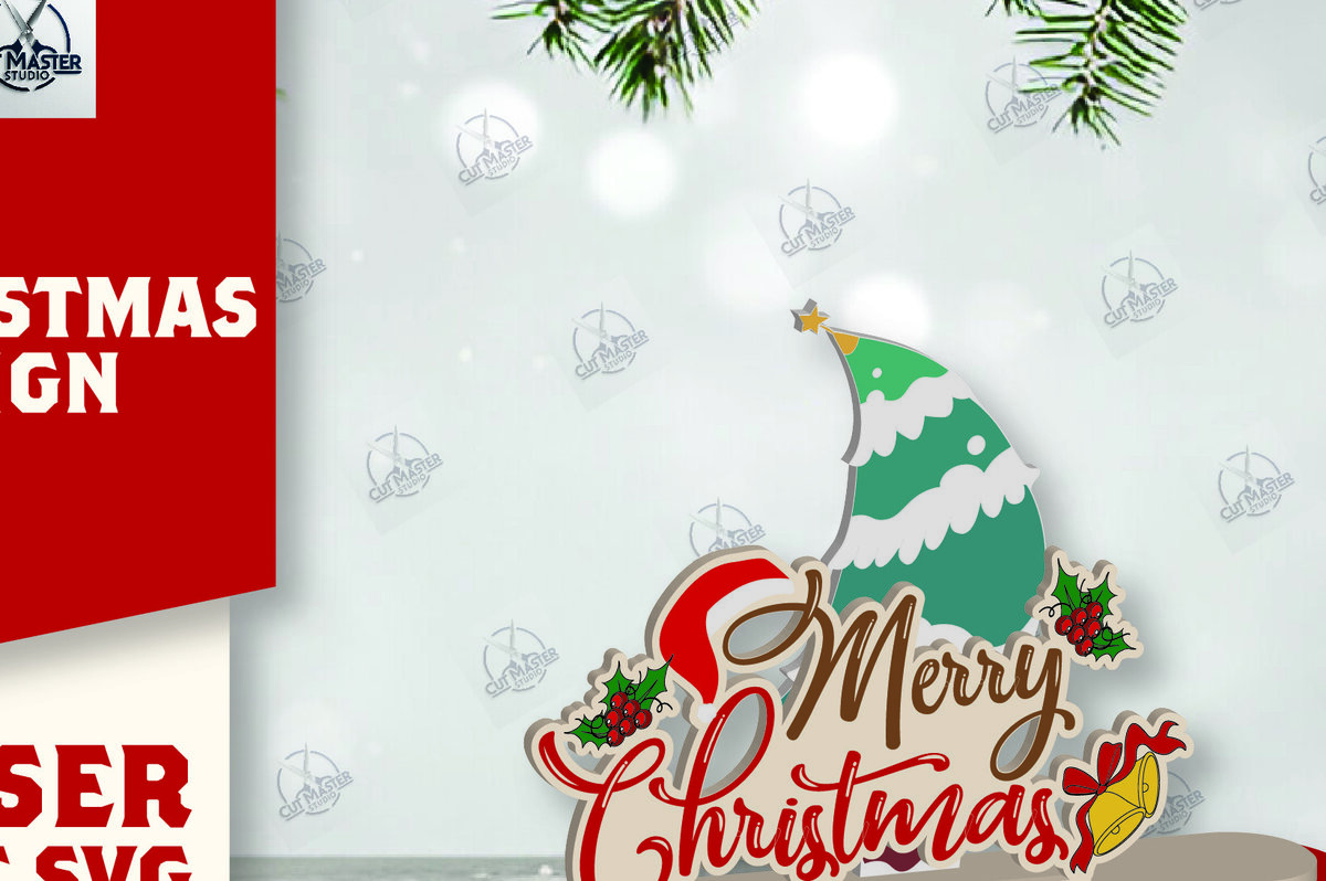 Σετ των 2 Intra απο ξύλο plywood 3mm-4mm πάχος Χριστουγεννιάτικο σημάδι Δίασταση 15x15 cm INTRAFABR-111989700