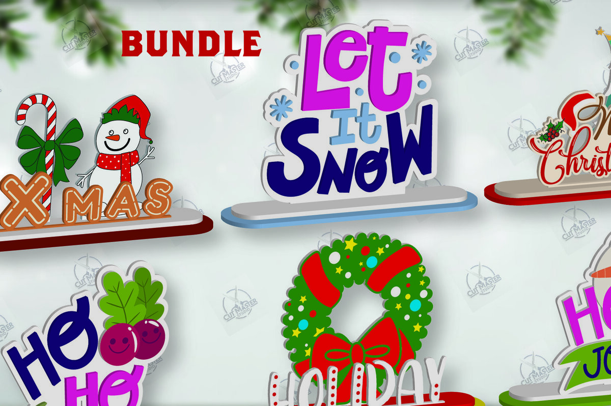 Σετ των 2 Intra απο ξύλο plywood 3mm-4mm πάχος Cut με λέιζερ Χριστουγεννιάτικο σημάδι Δίασταση 15x15 cm INTRAFABR-111989985