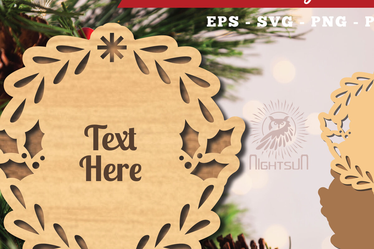 Σετ των 2 Intra απο ξύλο plywood 3mm-4mm πάχος Πρότυπο Χριστουγεννιάτικων πινακίδων 2 Δίασταση 15x15 cm INTRAFABR-113200345