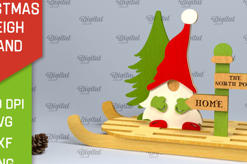 Intra απο ξύλο plywood 3mm-4mm πάχος Χριστουγεννιάτικη βάση έλκηθρου Σχέδιο κοπής με λέιζερ Δίασταση 15x15 cm INTRAFABR-100932621