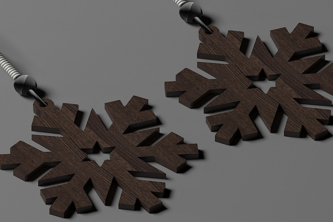 Intra απο ξύλο plywood 3mm-4mm πάχος Χριστουγεννιάτικα κοσμήματα με νιφάδες χιονιού 285 Δίασταση 30x20 cm INTRAFABR-50099394