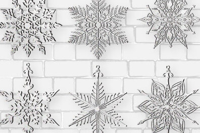 Σετ των 3 Intra απο ξύλο plywood 3mm-4mm πάχος Χριστουγεννιάτικο στολίδι με νιφάδα χιονιού 794 Δίασταση 8x8 cm INTRAFABR-51955100