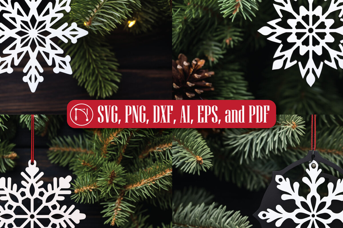 Σετ των 3 Intra απο ξύλο plywood 3mm-4mm πάχος Χριστουγεννιάτικο Στολίδι με νιφάδα χιονιού Δίασταση 8x8 cm INTRAFABR-82449755