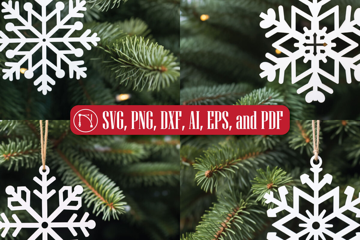 Σετ των 3 Intra απο ξύλο plywood 3mm-4mm πάχος Χριστουγεννιάτικο Στολίδι με νιφάδα χιονιού Δίασταση 8x8 cm INTRAFABR-82450621