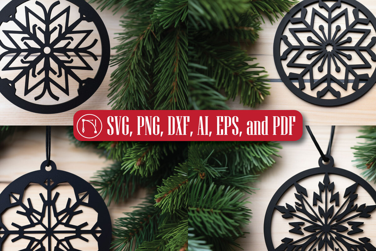 Σετ των 3 Intra απο ξύλο plywood 3mm-4mm πάχος Χριστουγεννιάτικο Στολίδι με νιφάδα χιονιού Δίασταση 8x8 cm INTRAFABR-82452400