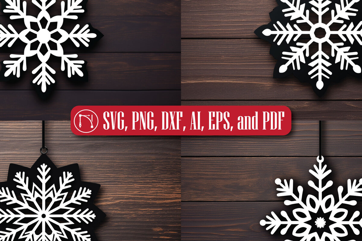 Σετ των 3 Intra απο ξύλο plywood 3mm-4mm πάχος Χριστουγεννιάτικο Στολίδι με νιφάδα χιονιού Δίασταση 8x8 cm INTRAFABR-82600868