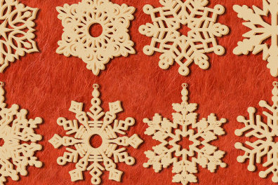 Σετ των 3 Intra απο ξύλο plywood 3mm-4mm πάχος Χριστουγεννιάτικο Στολίδι με νιφάδα χιονιού Cut1096 Δίασταση 8x8 cm INTRAFABR-108025684