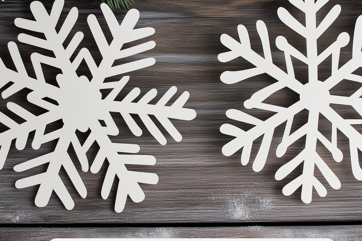 Σετ των 3 Intra απο ξύλο plywood 3mm-4mm πάχος αποκοπής Χριστουγεννιάτικου Snowflake Δίασταση 8x8 cm INTRAFABR-109721657