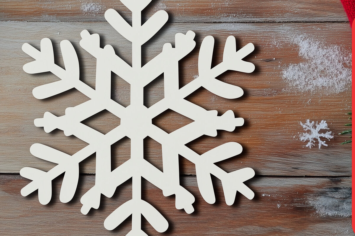 Σετ των 3 Intra απο ξύλο plywood 3mm-4mm πάχος αποκοπής Χριστουγεννιάτικου Snowflake Δίασταση 8x8 cm INTRAFABR-109864148