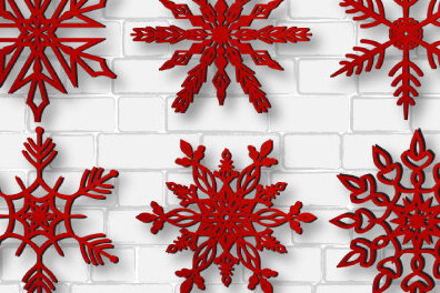 Σετ των 2 Intra απο ξύλο plywood 3mm-4mm πάχος Χριστουγεννιάτικο Snowflake Layer 804 Δίασταση 15x15 cm INTRAFABR-82835013