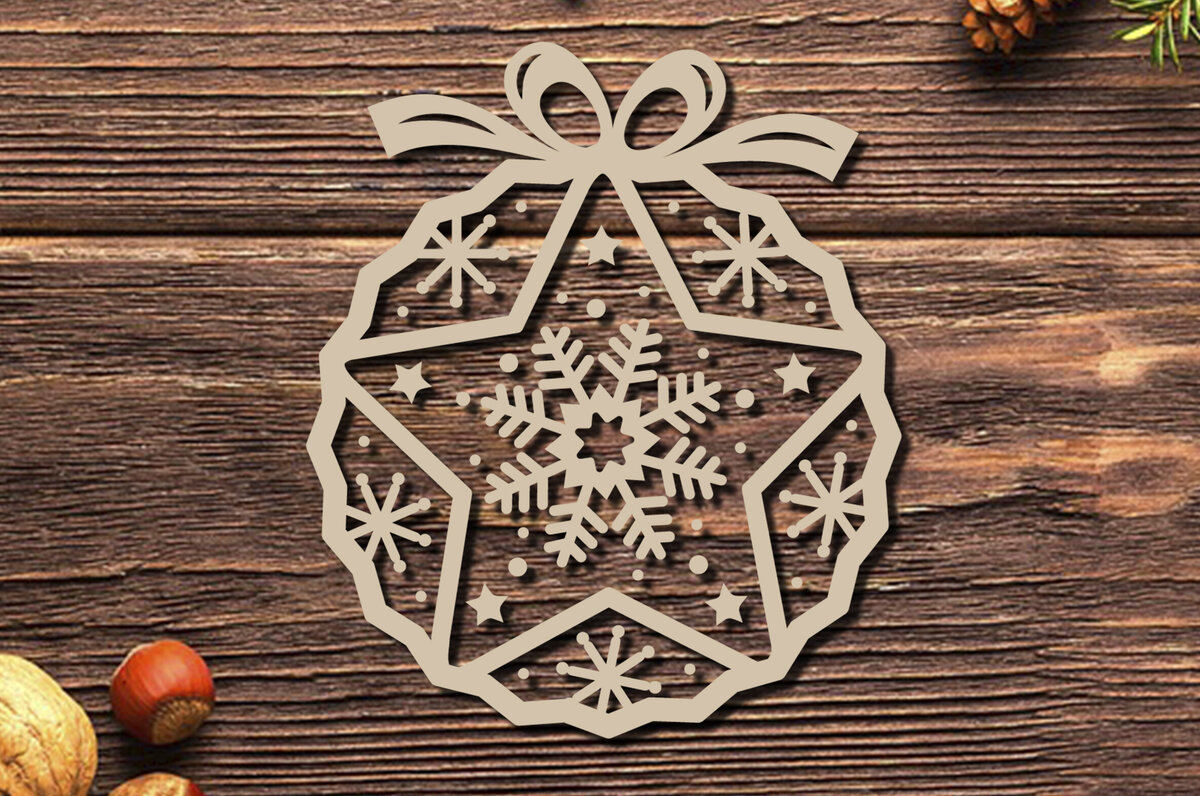 Intra απο ξύλο plywood 3mm-4mm πάχος Χριστουγεννιάτικο στολίδι με νιφάδες χιονιού Δίασταση 20x30 cm INTRAFABR-86463302