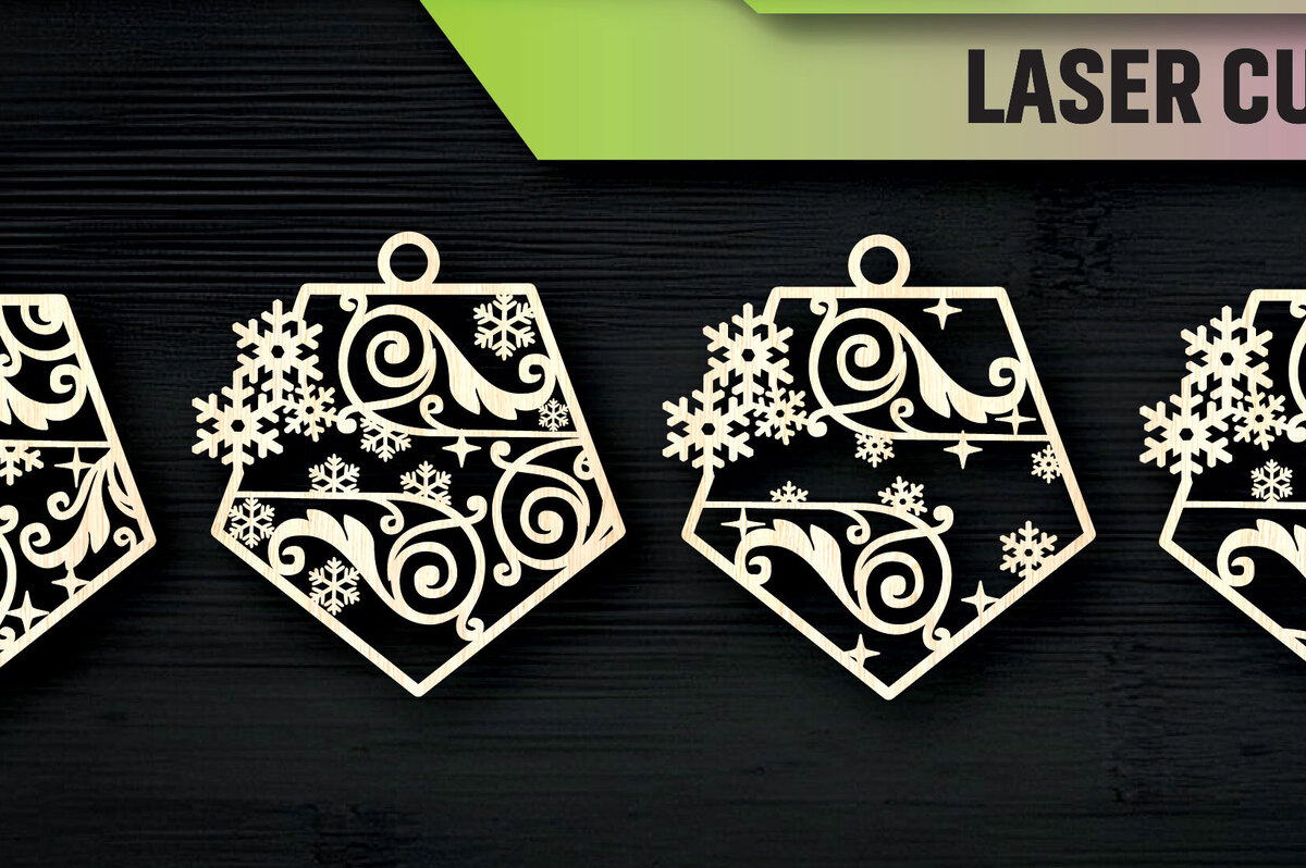 Σετ των 3 Intra απο ξύλο plywood 3mm-4mm πάχος στολιδιών με χριστουγεννιάτικες νιφάδες χιονιού Δίασταση 8x8 cm INTRAFABR-104670995