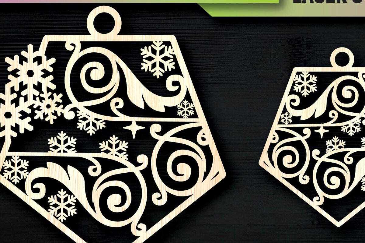 Σετ των 3 Intra απο ξύλο plywood 3mm-4mm πάχος Χριστουγεννιάτικα στολίδια με νιφάδες χιονιού Δίασταση 8x8 cm INTRAFABR-104670378