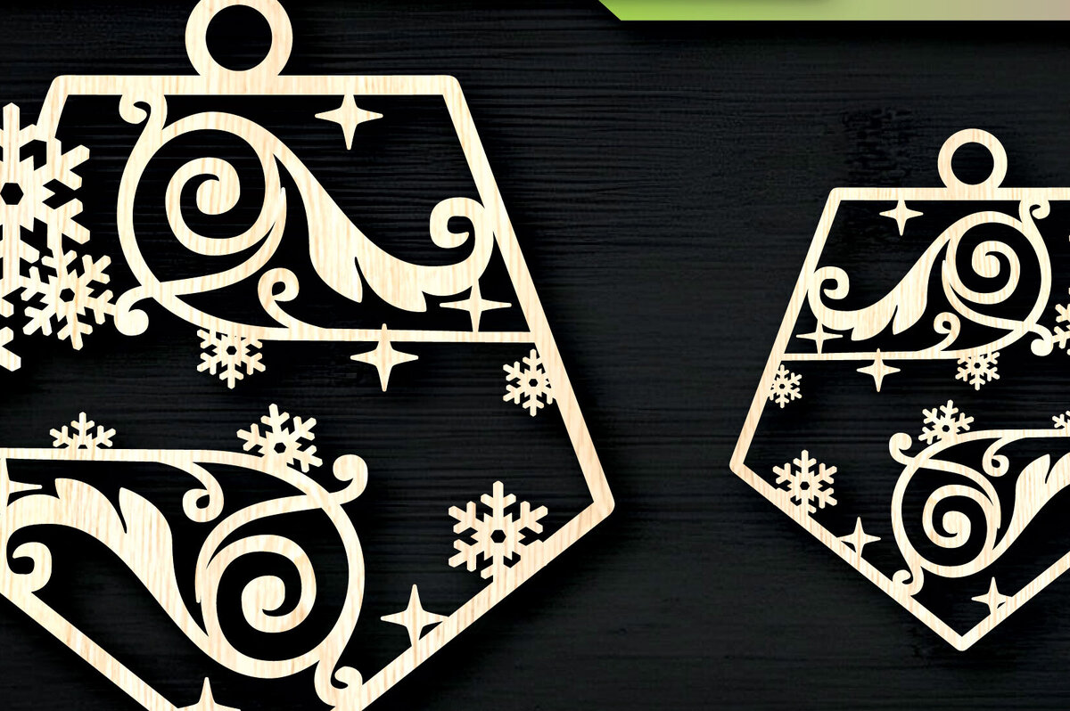 Σετ των 3 Intra απο ξύλο plywood 3mm-4mm πάχος Χριστουγεννιάτικα στολίδια με νιφάδες χιονιού Δίασταση 8x8 cm INTRAFABR-104670432