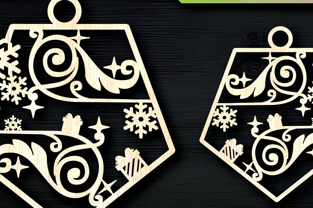 Σετ των 3 Intra απο ξύλο plywood 3mm-4mm πάχος Χριστουγεννιάτικα στολίδια με νιφάδες χιονιού Δίασταση 8x8 cm INTRAFABR-104733015