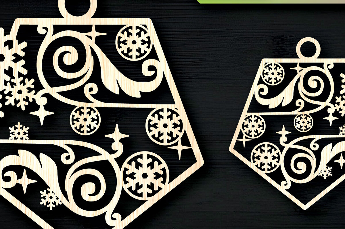 Σετ των 3 Intra απο ξύλο plywood 3mm-4mm πάχος Χριστουγεννιάτικα στολίδια με νιφάδες χιονιού Δίασταση 8x8 cm INTRAFABR-104733146
