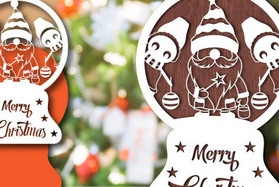 Σετ των 2 Intra απο ξύλο plywood 3mm-4mm πάχος Christmas Snowglobe PaperCut Δίασταση 15x15 cm INTRAFABR-80689126