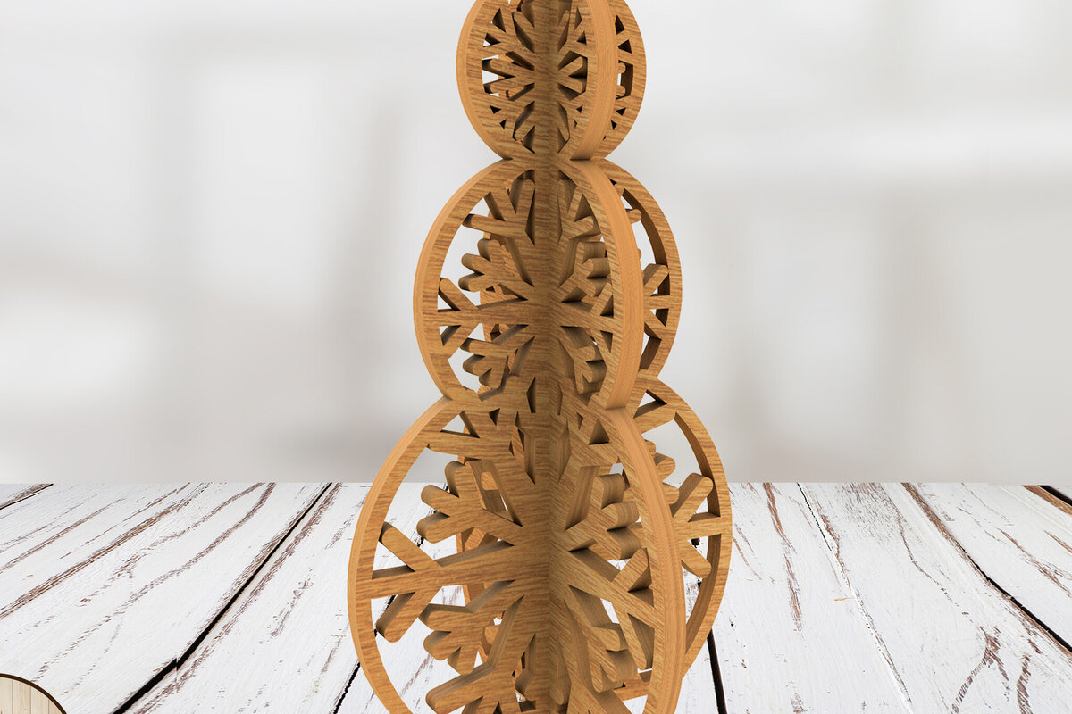 Σετ των 3 Intra απο ξύλο plywood 3mm-4mm πάχος Χριστουγεννιάτικο διακοσμητικό τρισδιάστατο μοντέλο χιονάνθρωπος Δίασταση 4x4 cm INTRAFABR-108479133