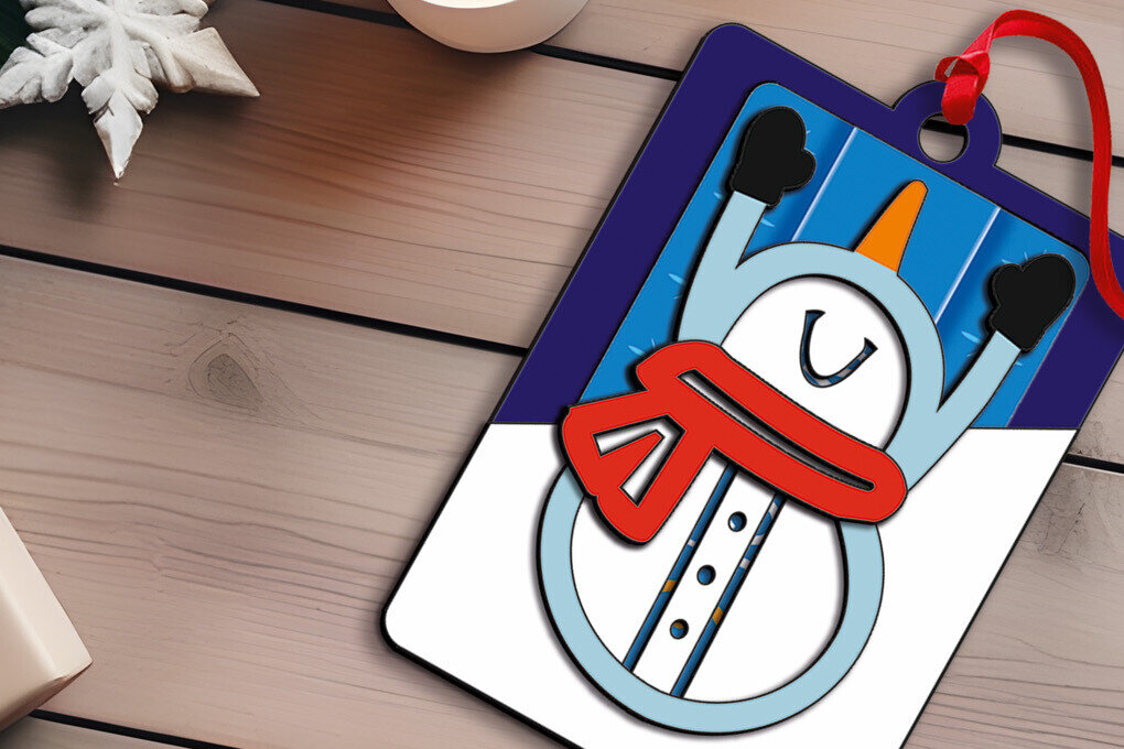 Σετ των 2 Intra απο ξύλο plywood 3mm-4mm πάχος Κάτοχος χρημάτων για δωροκάρτες Χριστουγέννων Χιονάνθρωπος Δίασταση 15x15 cm INTRAFABR-108543555