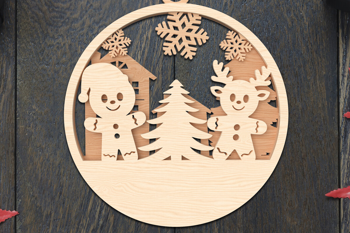 Σετ των 3 Intra απο ξύλο plywood 3mm-4mm πάχος Χριστουγεννιάτικο στολίδι χιονάνθρωπος κομμένο με λέιζερ Δίασταση 8x8 cm INTRAFABR-106791195