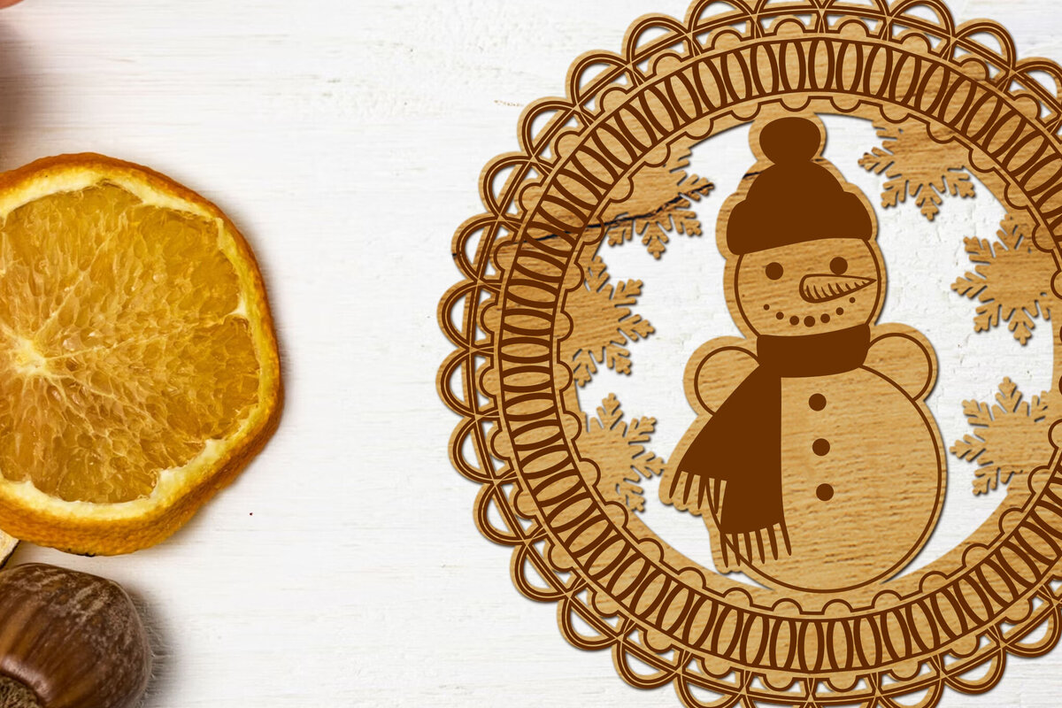 Σετ των 3 Intra απο ξύλο plywood 3mm-4mm πάχος Χριστουγεννιάτικο στολίδι χιονάνθρωπος κομμένο Δίασταση 3x3 cm INTRAFABR-109532682