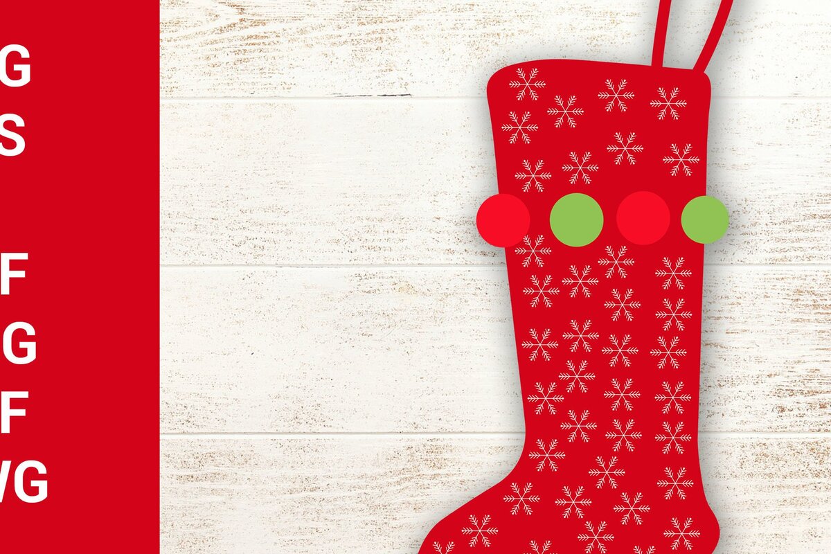 Σετ των 2 Intra απο ξύλο plywood 3mm-4mm πάχος Χριστουγεννιάτικη Κάλτσα Δίασταση 15x15 cm INTRAFABR-39170415