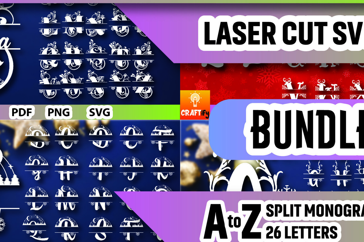 Σετ των 3 Intra απο ξύλο plywood 3mm-4mm πάχος Χριστουγεννιάτικο Split Monogram Δίασταση 15x15 cm INTRAFABR-105190890