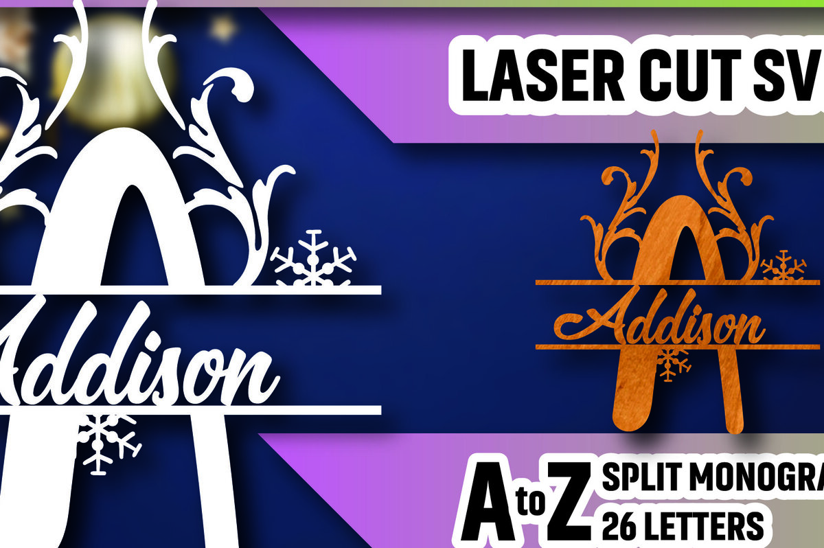 Σετ των 2 Intra απο ξύλο plywood 3mm-4mm πάχος Christmas Split Monogram Cut  Δίασταση 15x15 cm INTRAFABR-105189651