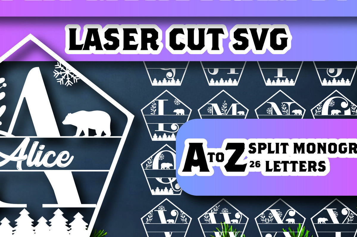 Σετ των 2 Intra απο ξύλο plywood 3mm-4mm πάχος Christmas Split Monogram Cut  Δίασταση 15x15 cm INTRAFABR-105260175