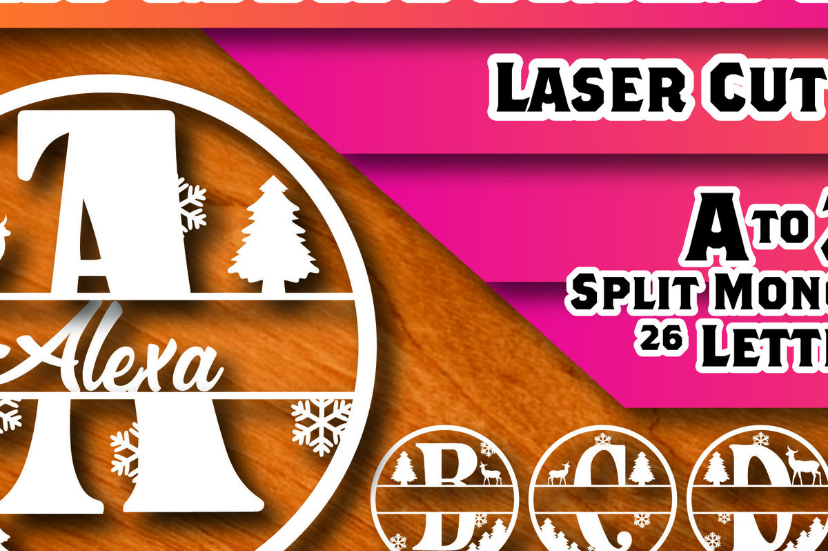 Σετ των 2 Intra απο ξύλο plywood 3mm-4mm πάχος Christmas Split Monogram Cut  Δίασταση 15x15 cm INTRAFABR-105041898